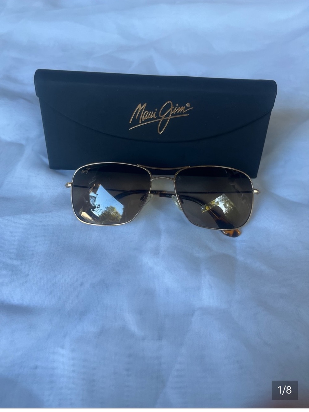 Maui Jim Gold Frame Brown Gradient Lens Sunglasses